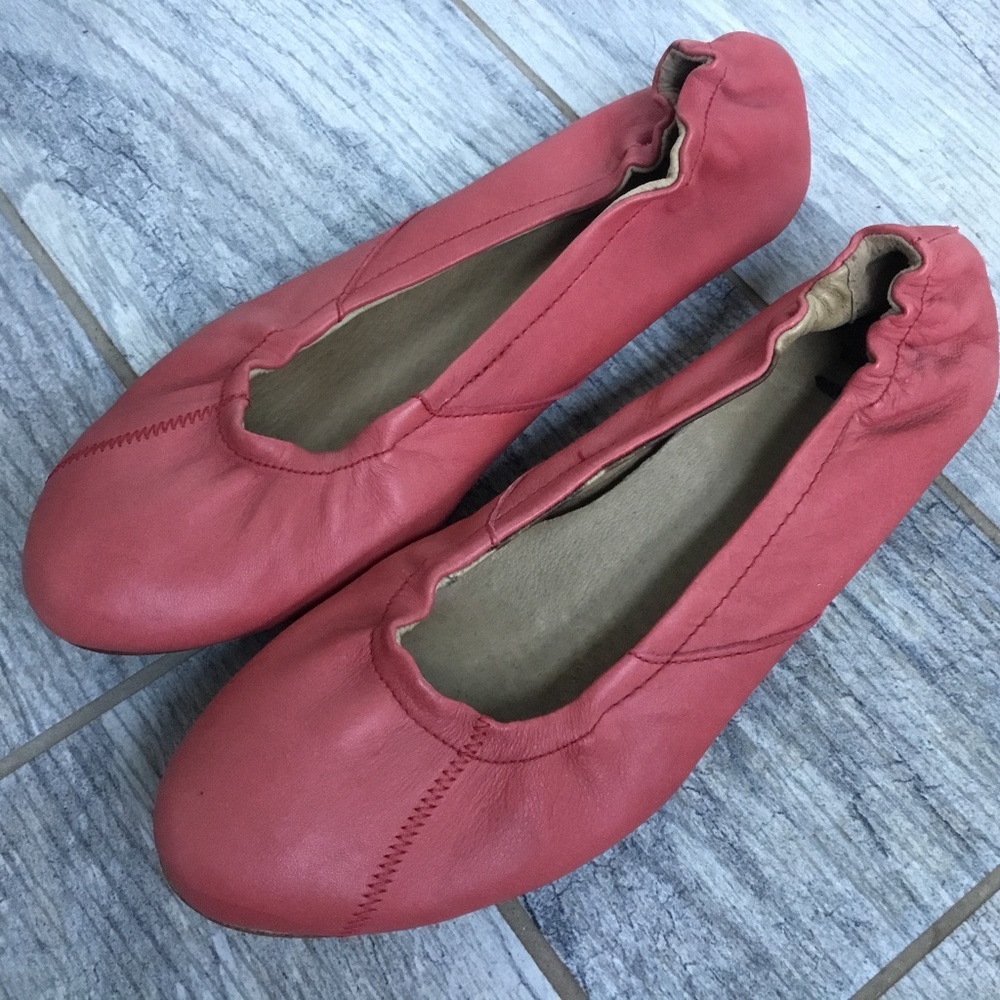 Sorel Leather Comfort 6 Slip On Skimmer Coral Pink Ballet Flats Womens